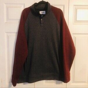 SONOMA 2XL Mockneck Pullover Supersoft Gray Maroon Sweater Long Sleeve Cozy Soft